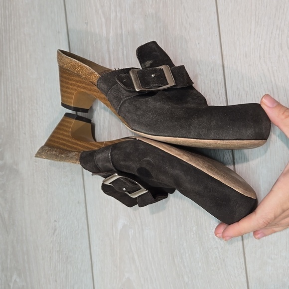 Papillio By Birkenstock Women Suede Heels Mary Jane Clog sz 38/7 - Picture 8 of 12